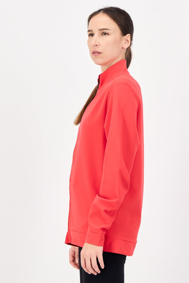 CASTORE Women Sportswear Fit Long Sleeve Training Track Jacket, Red - Image 4